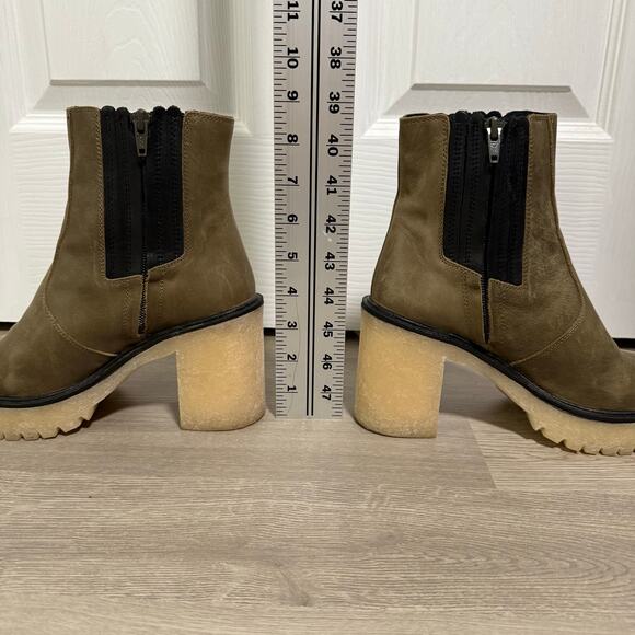 Free People James Chelsea Women's Olive Green Leather Boots Size 7.5 - Picture 7 of 13